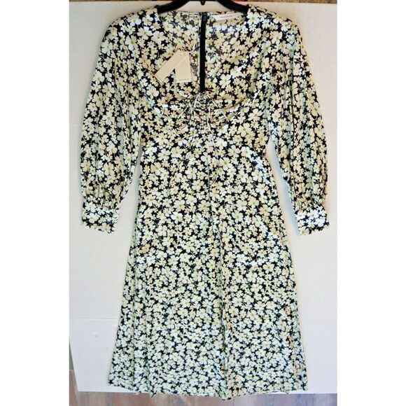 Rebecca Taylor 722953D133 Women's Sz 2 Paige Floral Print Long Sleeve Dress - Picture 11 of 16